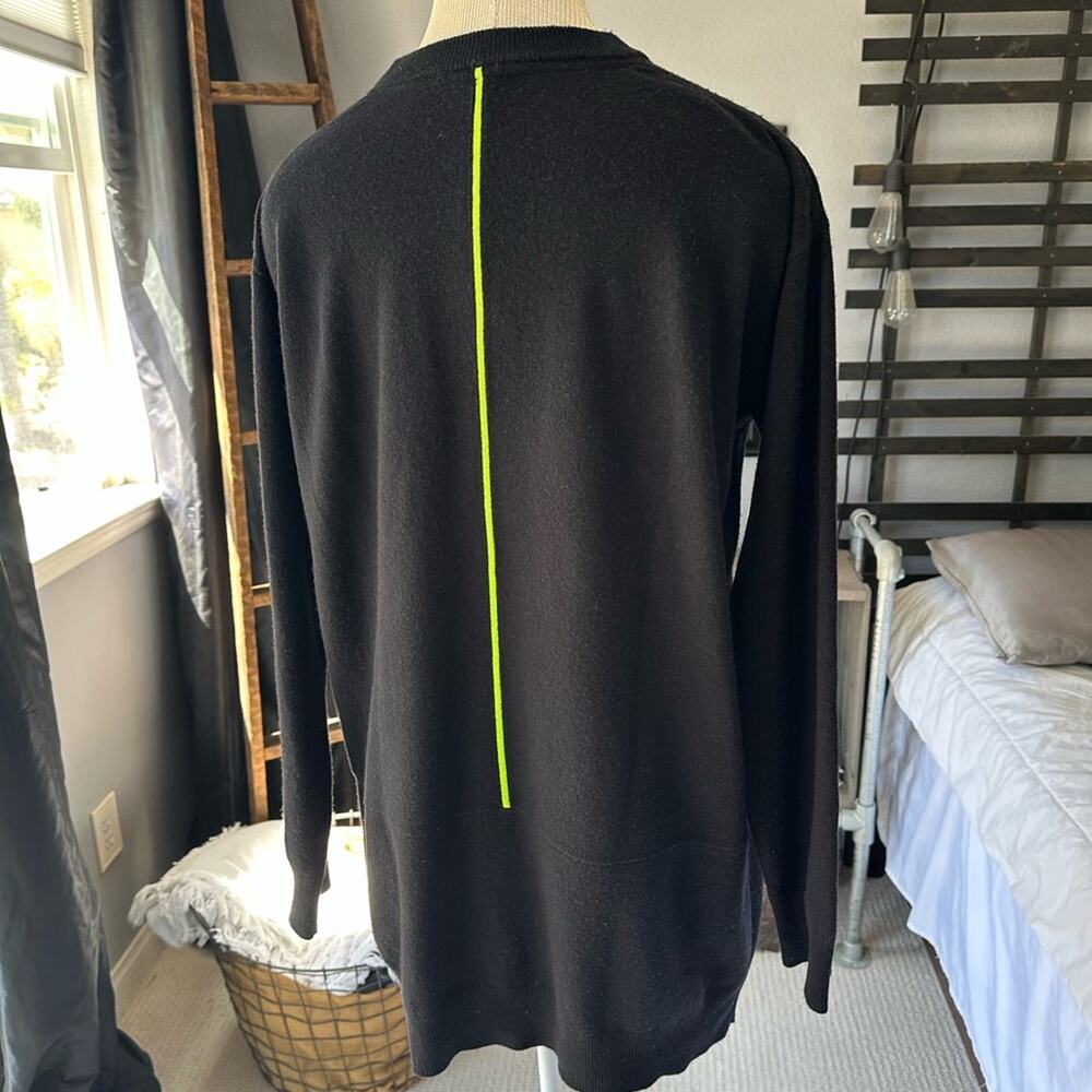 Alexander Wang black knit with neon green stripe, size medium - Picture 3 of 13